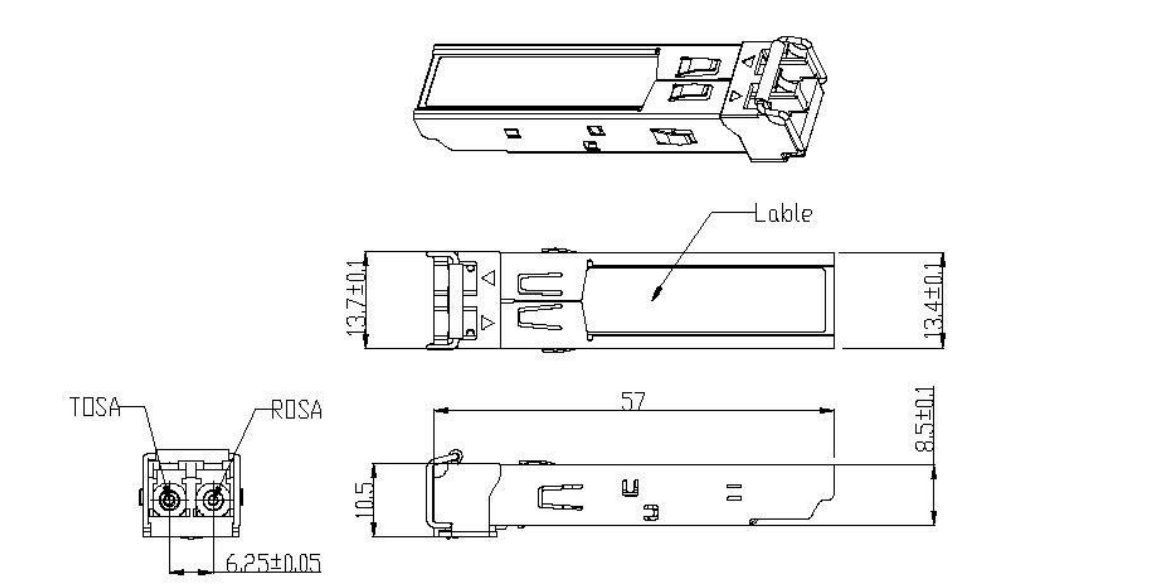 10G SFP+ SR Dual fIber LC (Module SFP quang điện loại 10G, 2 cổng, 850nm, 300m)