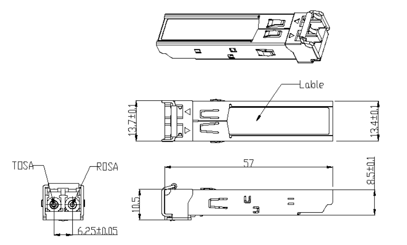 1.25G SFP Dual fIber LC (Module SFP quang điện loại 1.25G, 2 cổng)